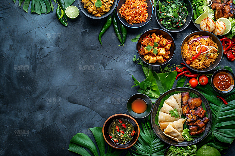 泰国菜特色美食摄影图