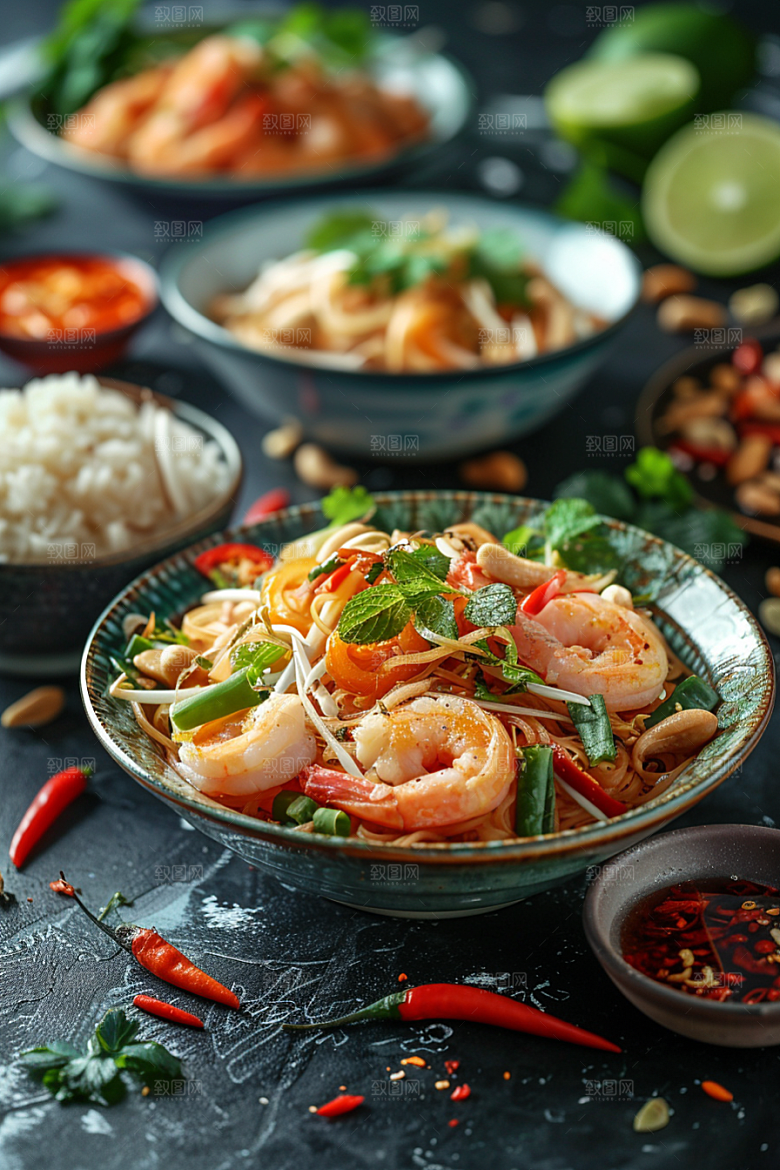 泰国菜美味香料摄影图