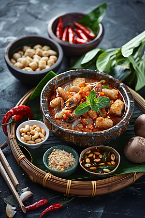 泰国菜泰餐美味摄影图