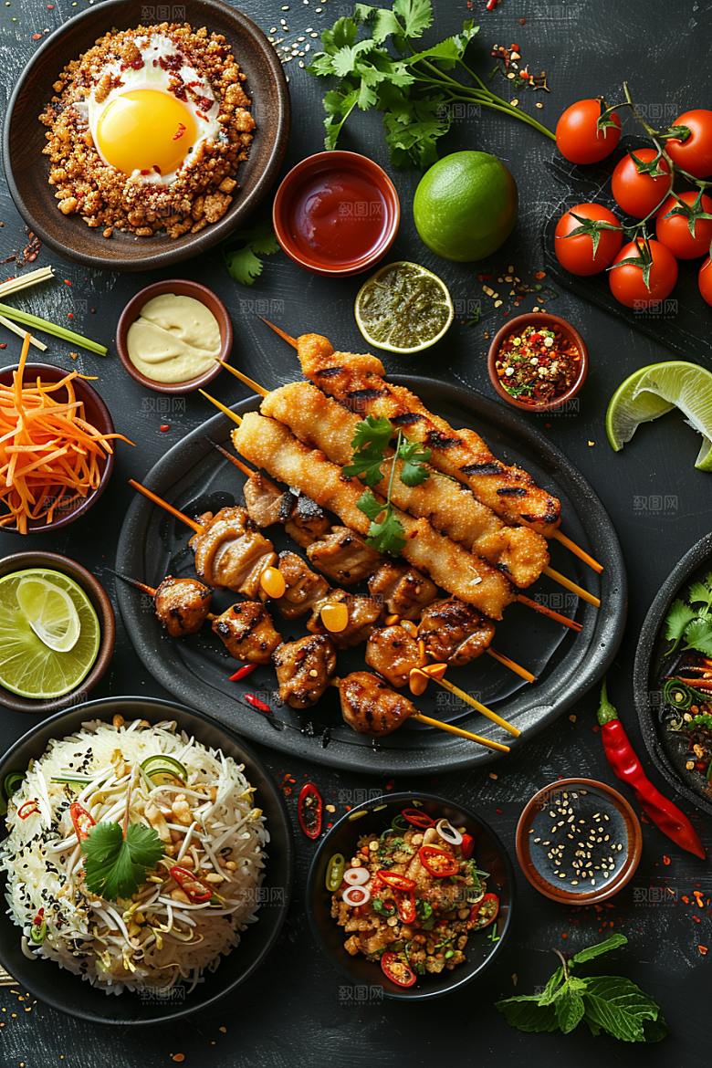 泰国菜香料地方菜摄影图