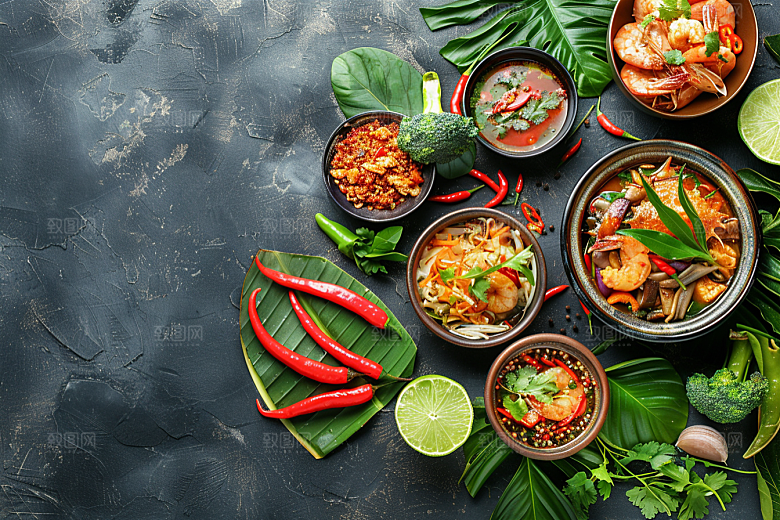 泰国菜美食香料摄影图