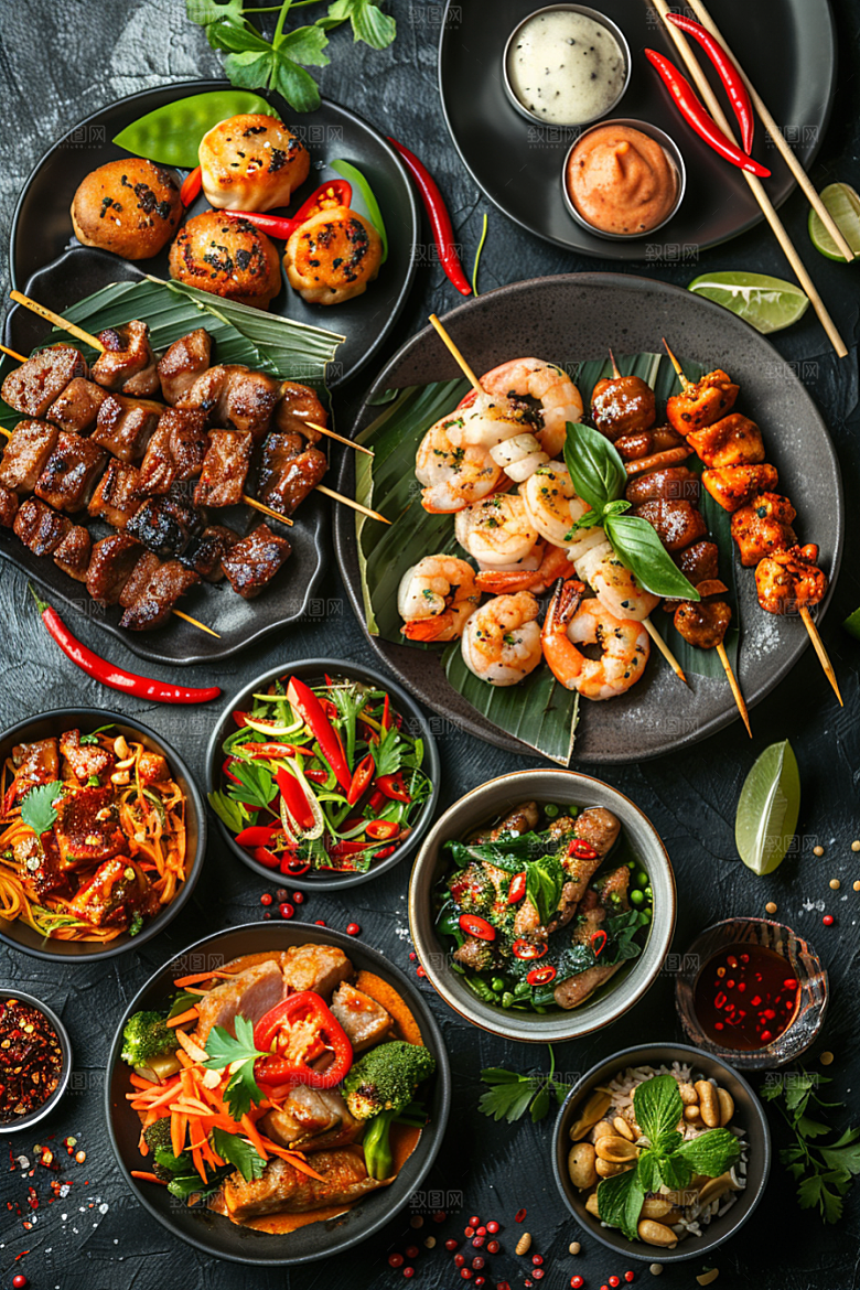 泰国菜自然美食摄影图