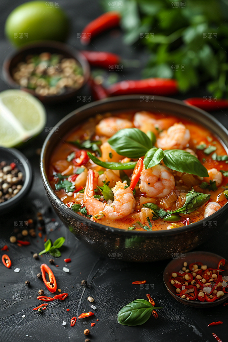 泰国菜冬阴功美食摄影图