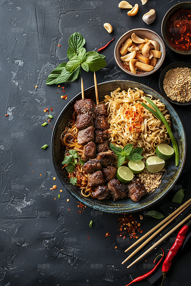 泰国菜自然香料摄影图