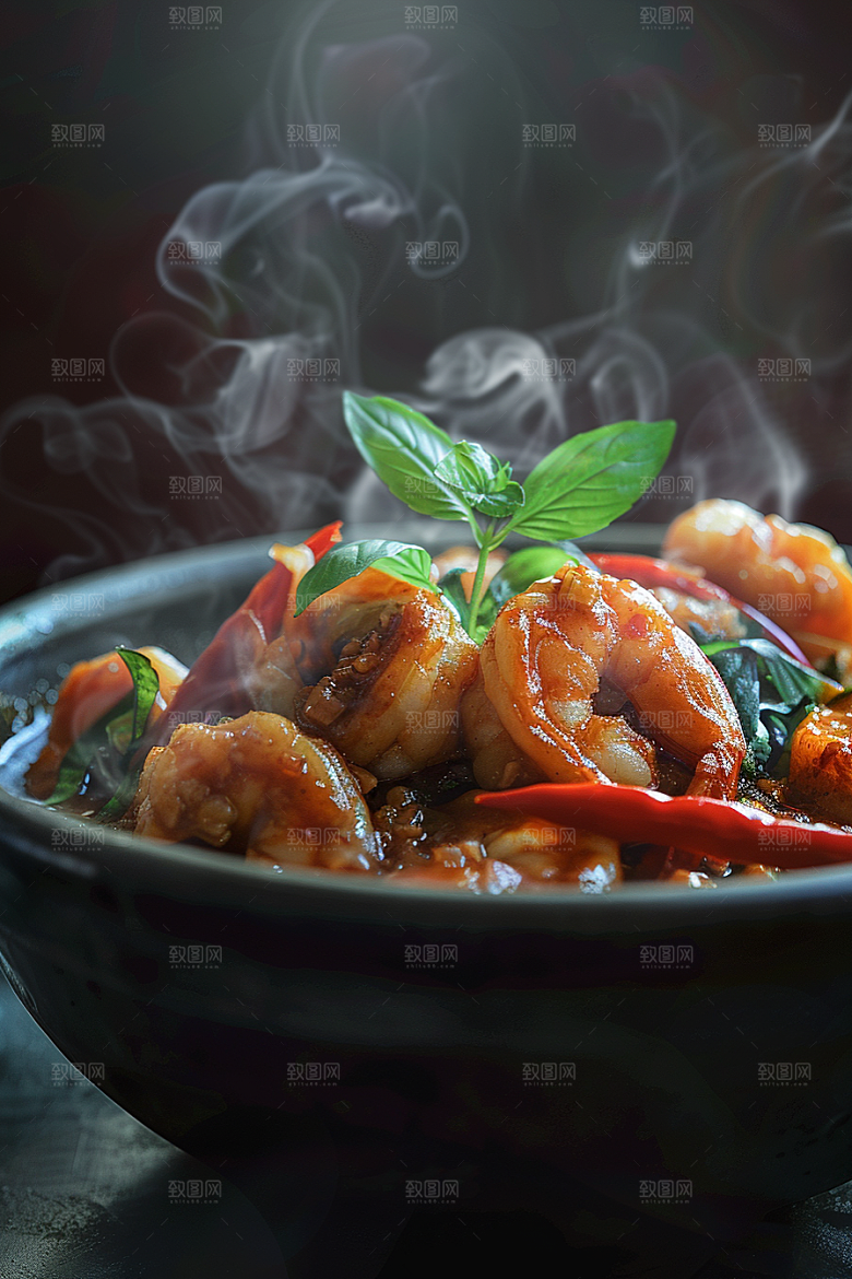 泰国菜特色冬阴功摄影图