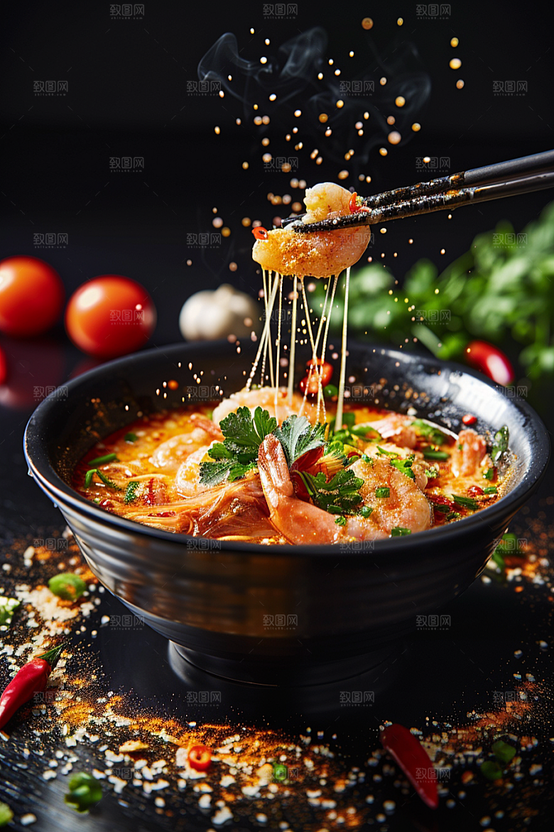 泰国菜特色美食摄影图