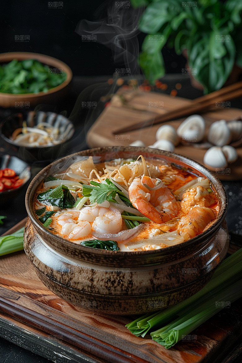 泰国菜美食冬阴功摄影图