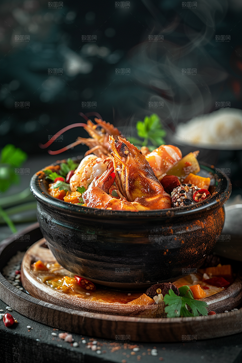 泰国菜美食冬阴功摄影图
