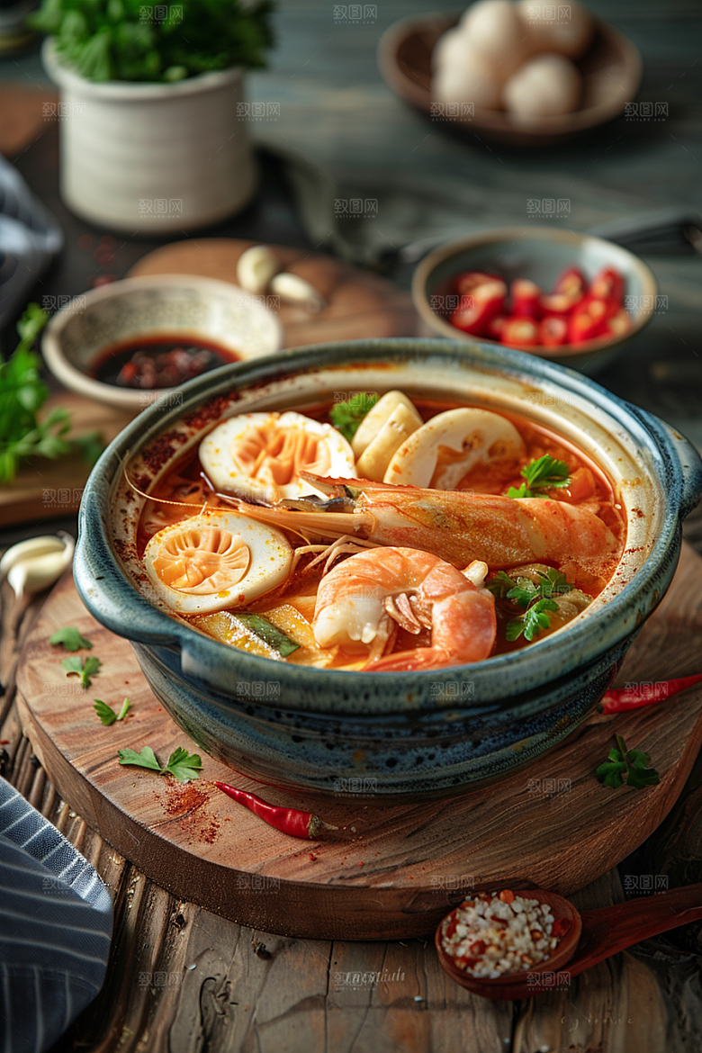 泰国菜冬阴功美食摄影图