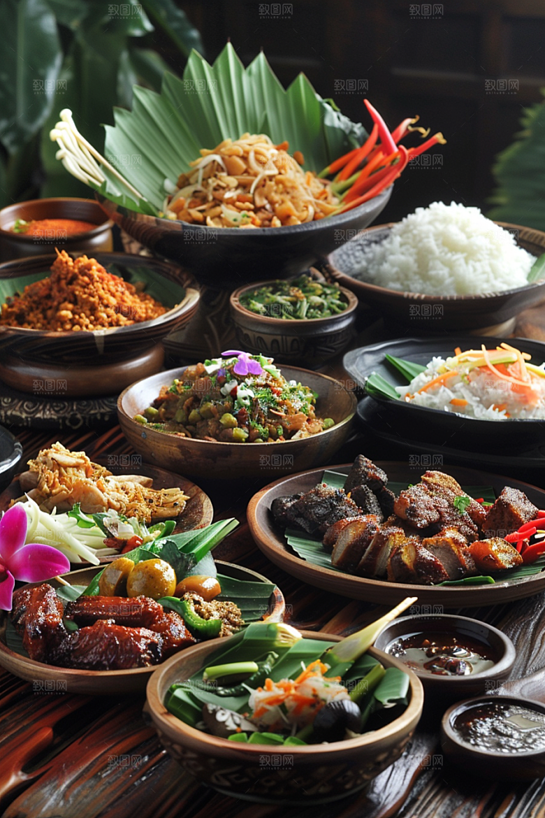 泰国菜特色香料摄影图