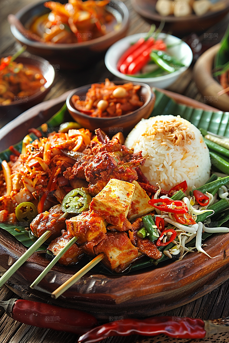 泰国菜特色美食摄影图