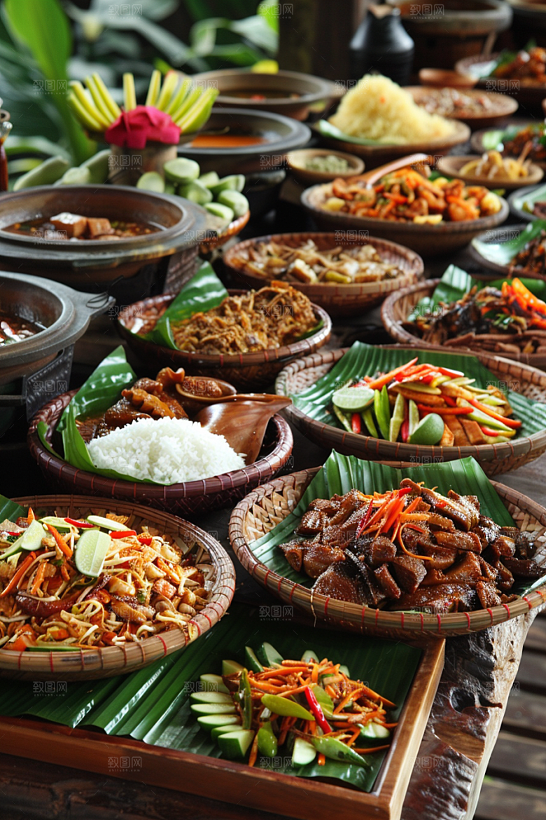 泰国菜美食咖喱摄影图