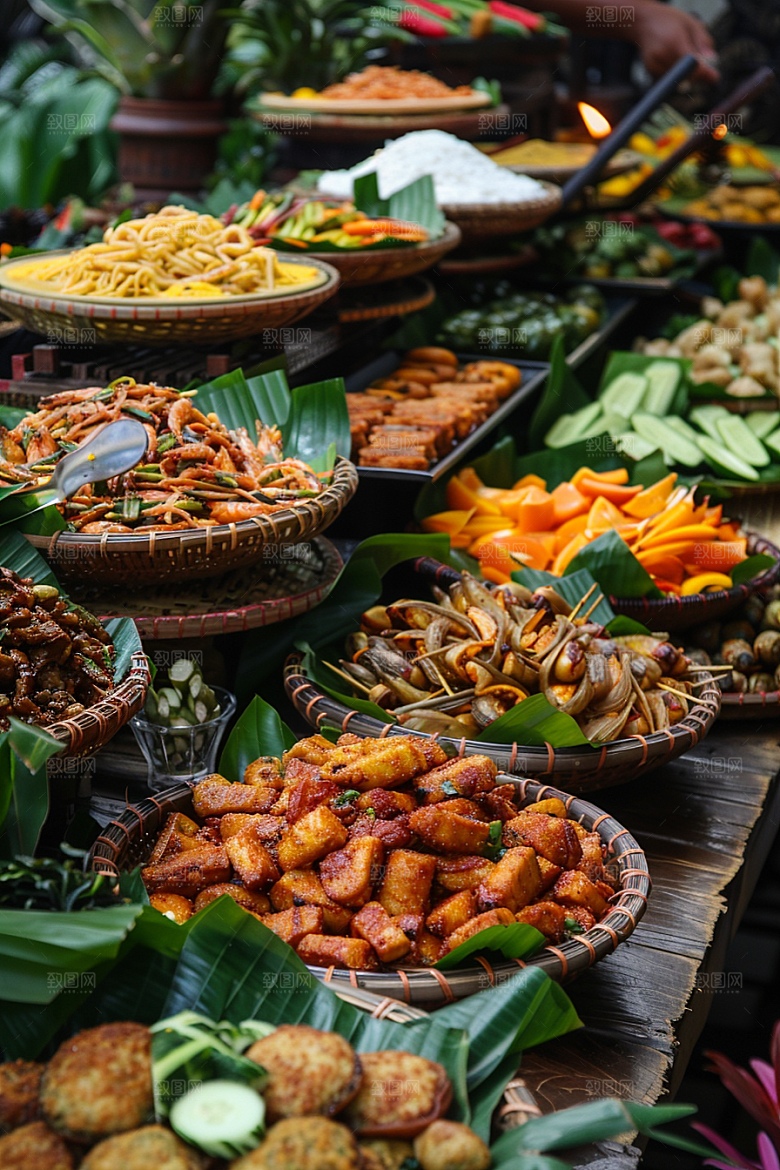 泰国菜地方菜美食摄影图