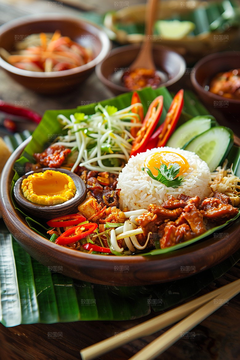 泰国菜地方菜美食摄影图