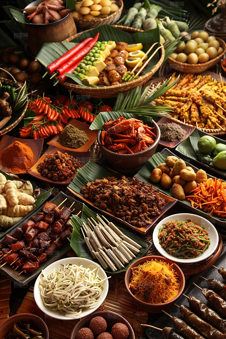 泰国菜地方菜美食摄影图
