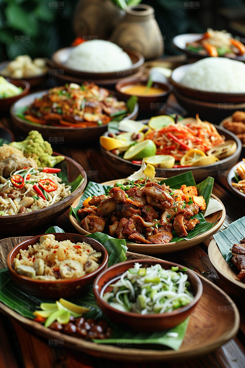泰国菜地方菜美食摄影图