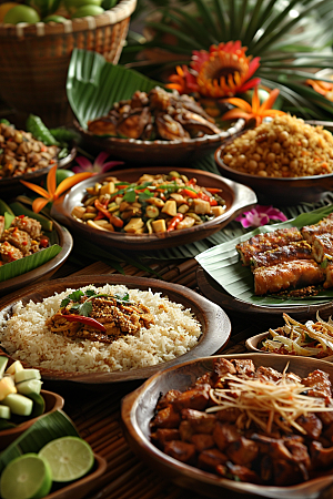 泰国菜美味泰餐摄影图