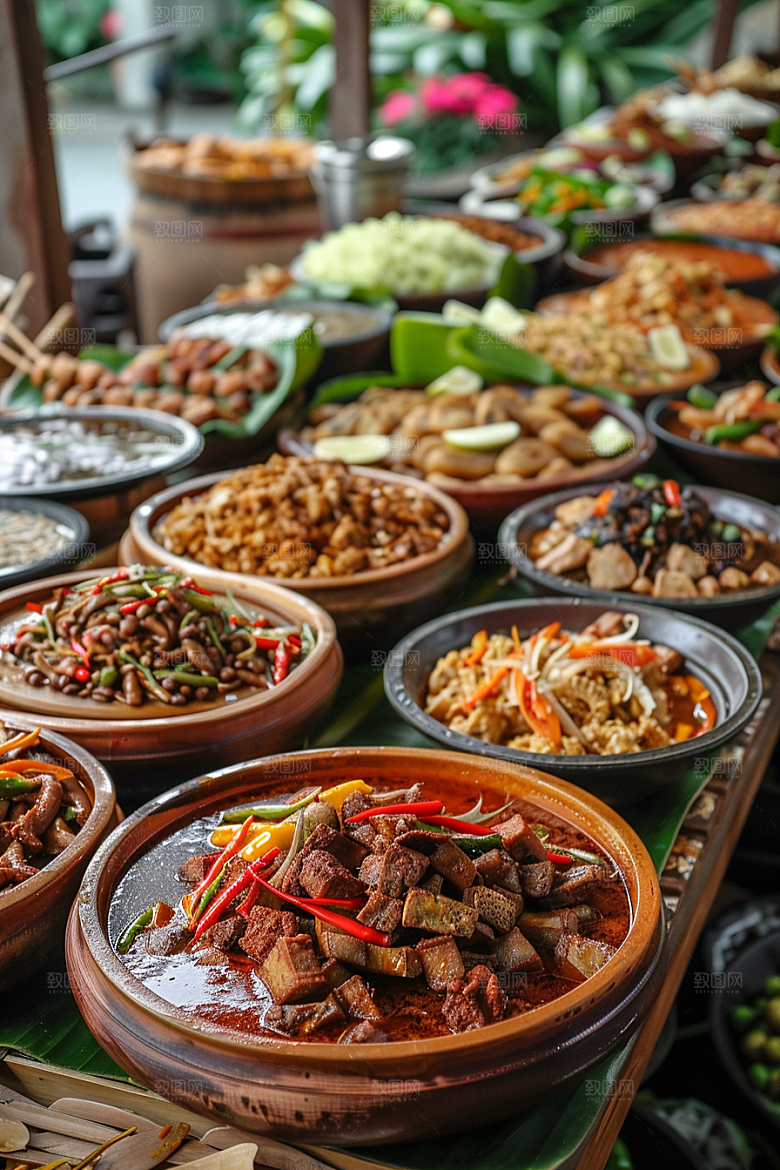 泰国菜地方菜香料摄影图