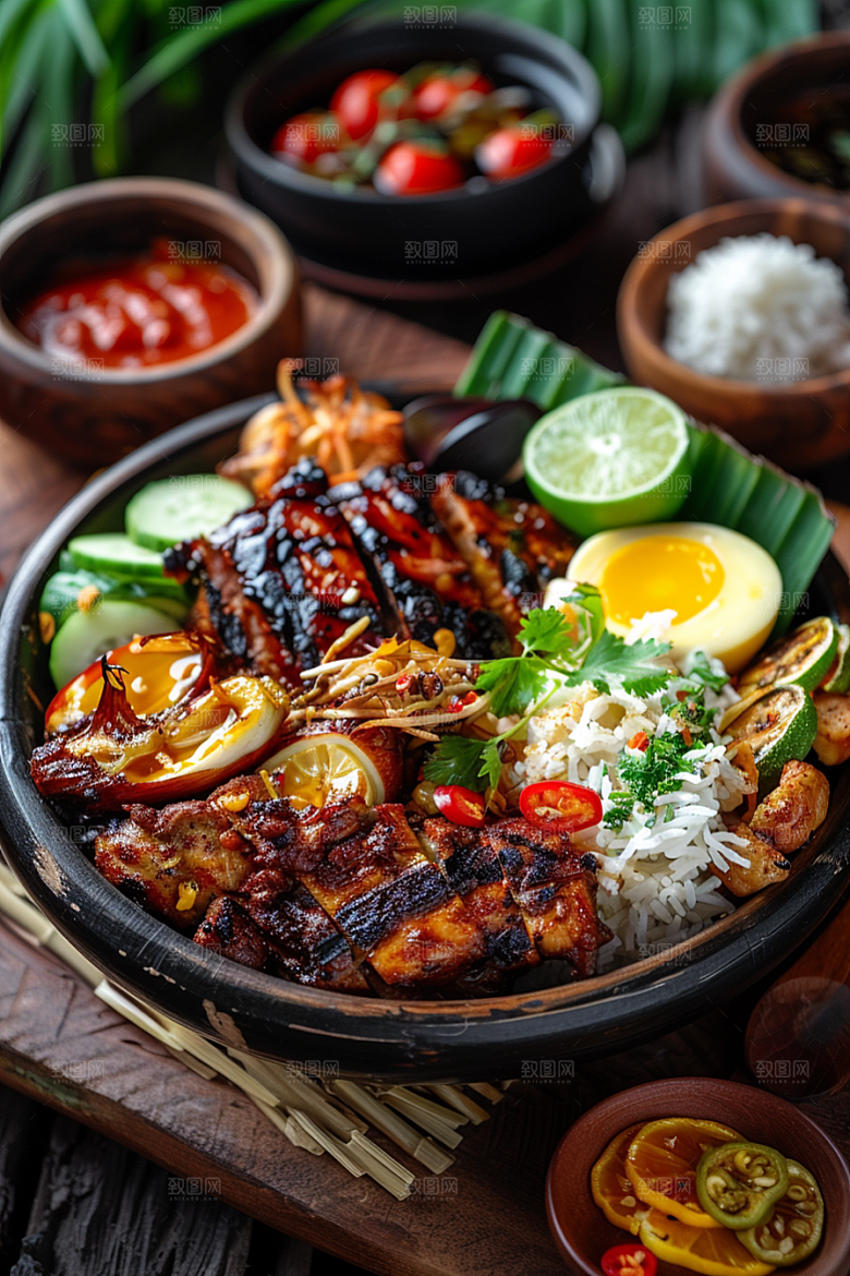 泰国菜美食咖喱摄影图
