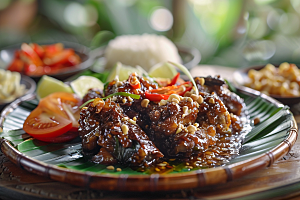 泰国菜咖喱美味摄影图