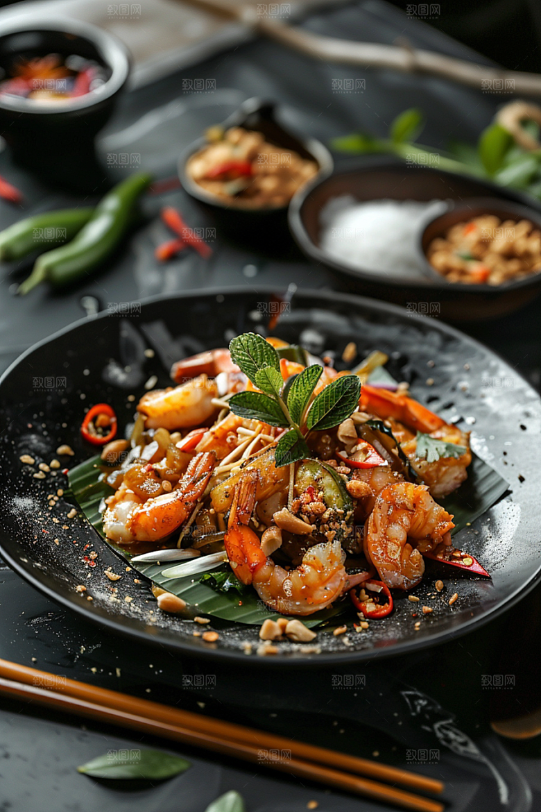 泰国菜香料泰餐摄影图