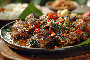 泰国菜美食冬阴功摄影图