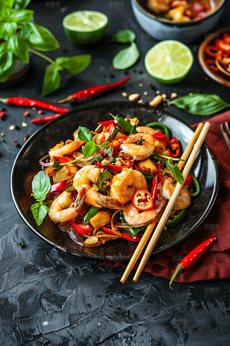 泰国菜冬阴功美食摄影图