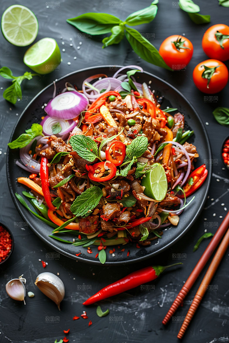 泰国菜地方菜美味摄影图