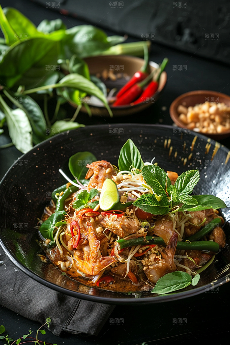 泰国菜香料美食摄影图