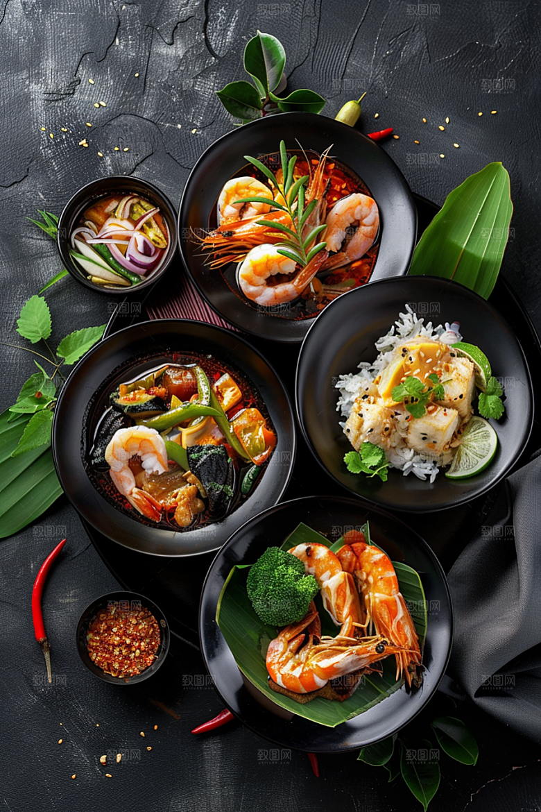 泰国菜美食泰餐摄影图