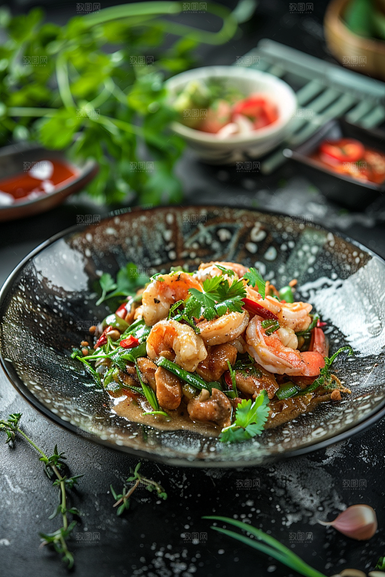 泰国菜清新美食摄影图