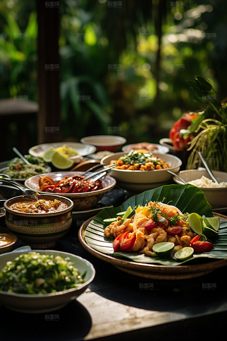 泰国菜地方菜香料摄影图