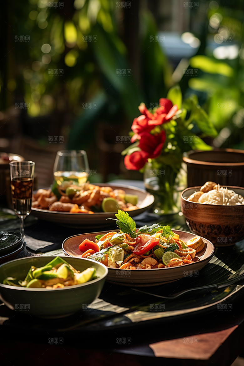 泰国菜自然香料摄影图