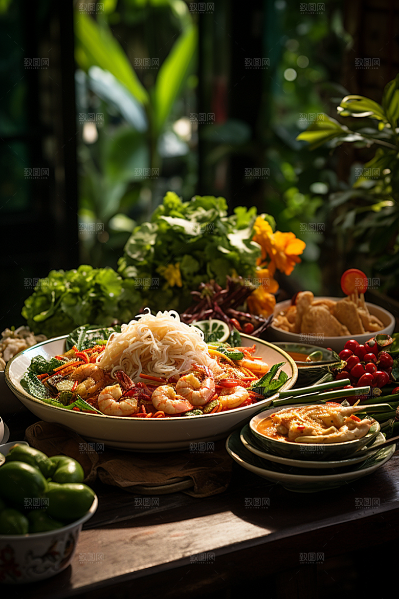 泰国菜美食泰餐摄影图
