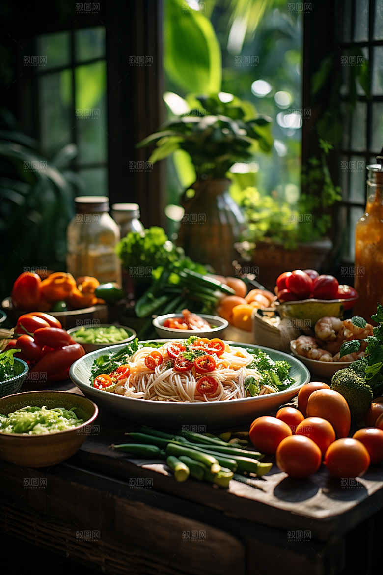 泰国菜美食冬阴功摄影图