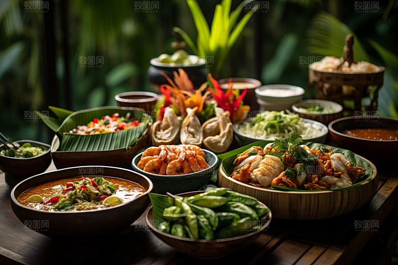 泰国菜高清泰餐摄影图