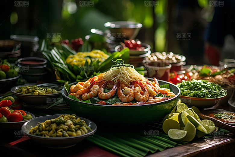 泰国菜美食咖喱摄影图