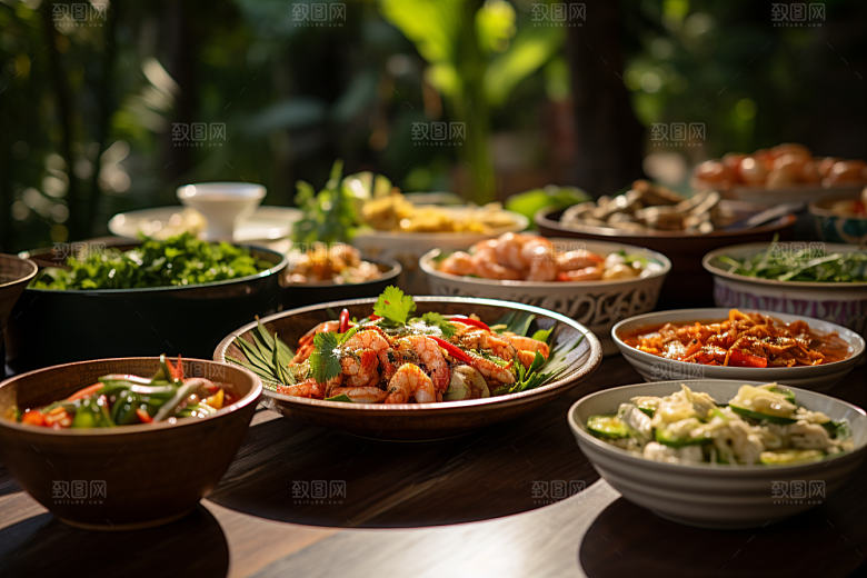 泰国菜自然美食摄影图