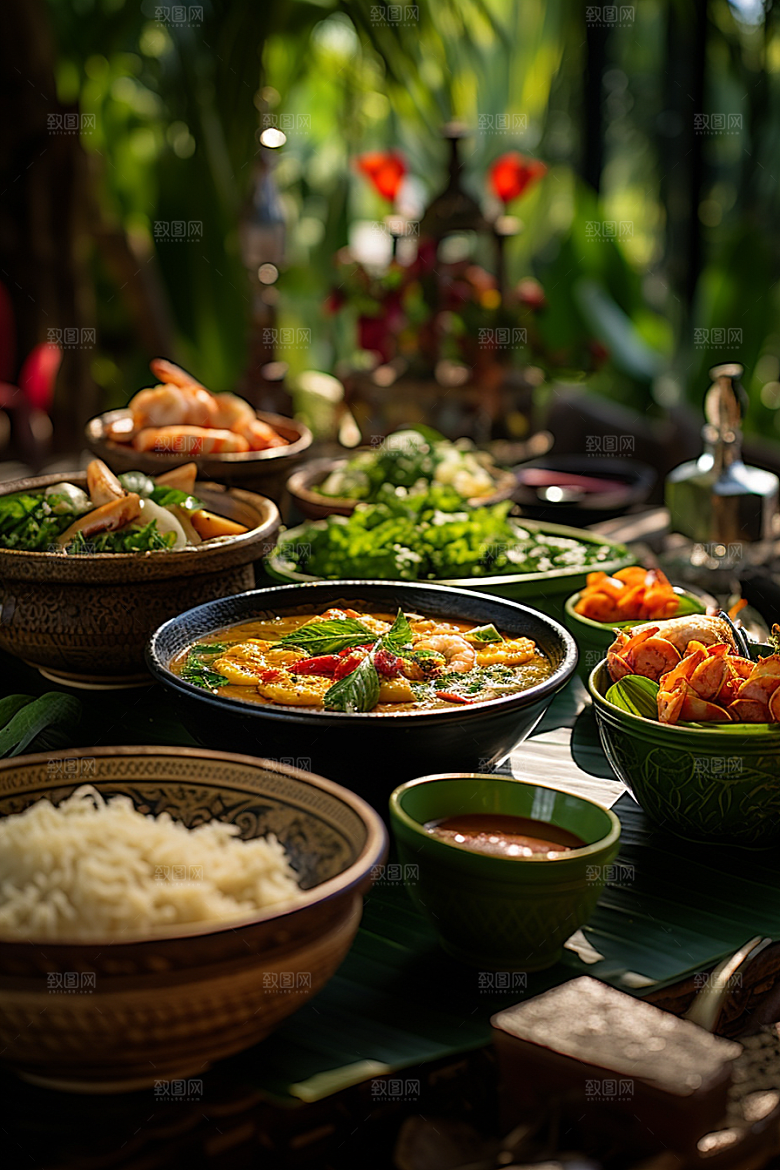 泰国菜特色香料摄影图