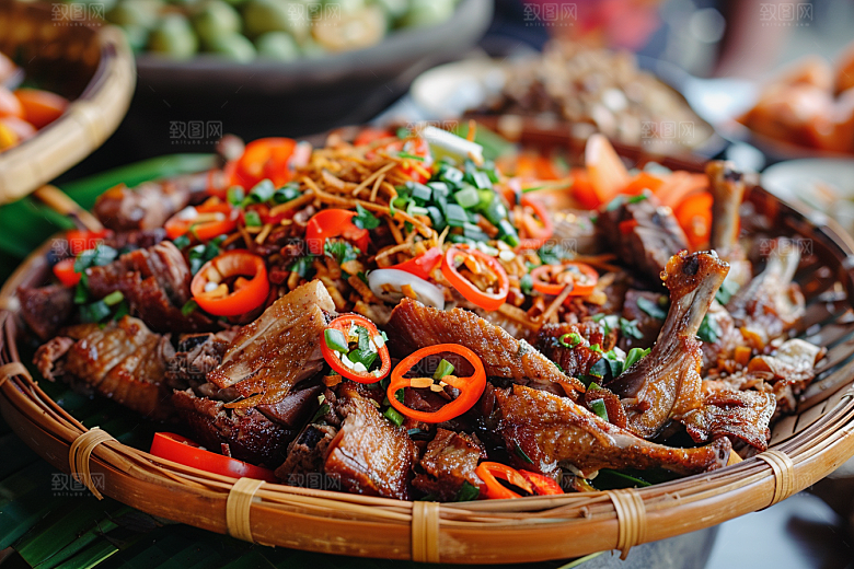 泰国菜美食咖喱摄影图