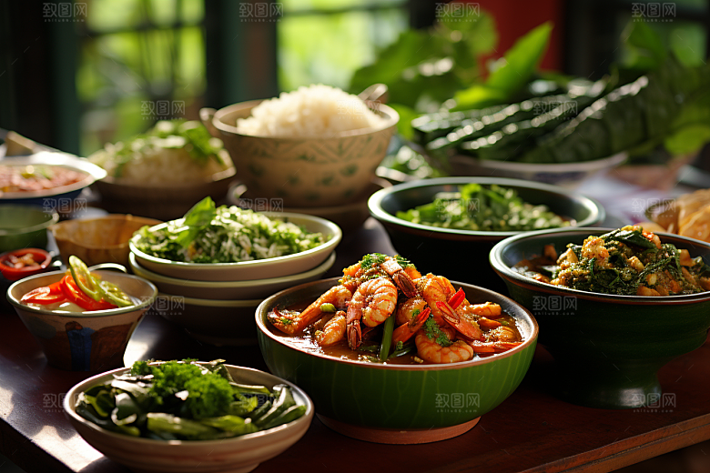泰国菜地方菜香料摄影图