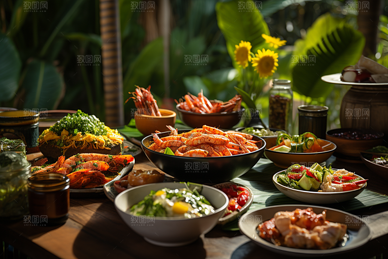 泰国菜美食冬阴功摄影图