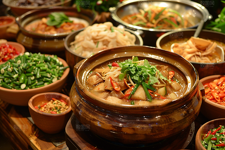 泰国菜美食冬阴功摄影图