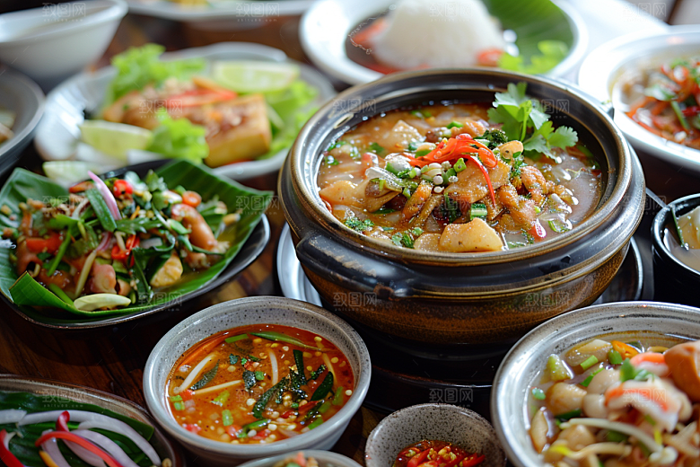 泰国菜咖喱美食摄影图