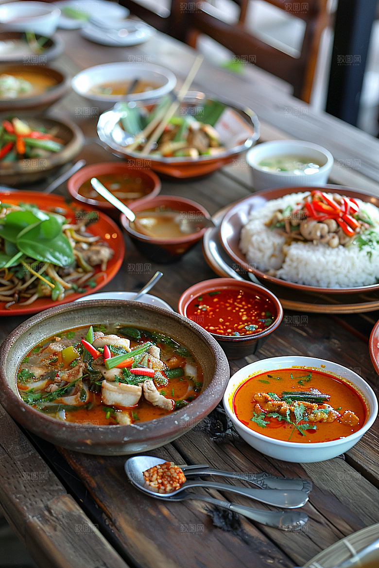 泰国菜香料咖喱摄影图