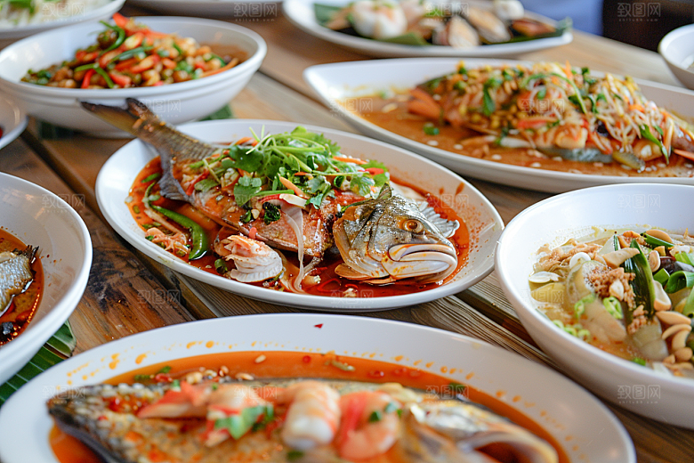 泰国菜自然泰餐摄影图
