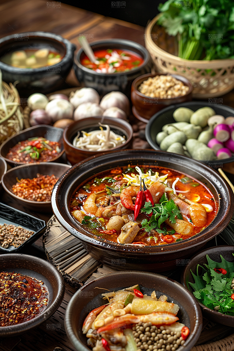 泰国菜美食冬阴功摄影图
