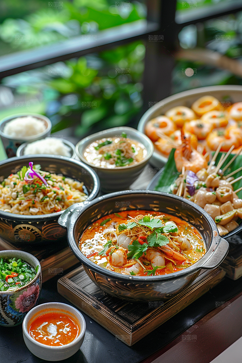 泰国菜地方菜美味摄影图