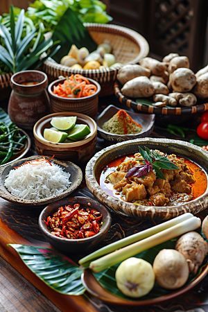 泰国菜泰餐美味摄影图