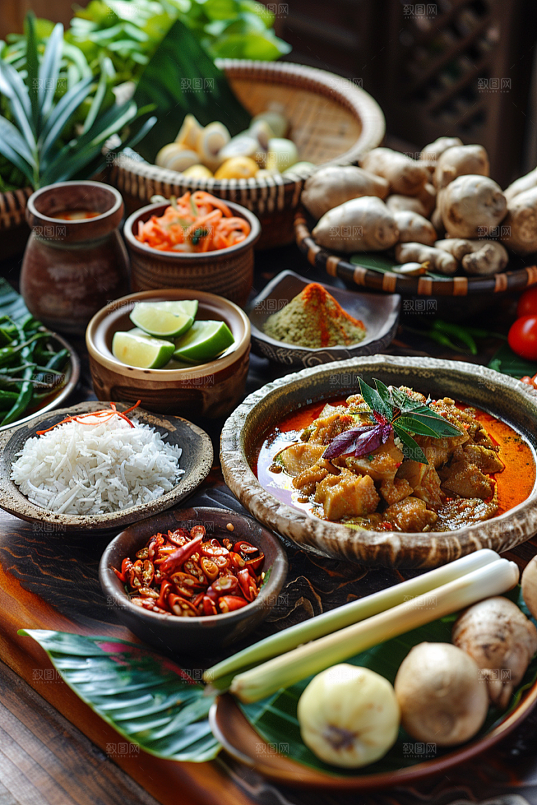 泰国菜泰餐美味摄影图